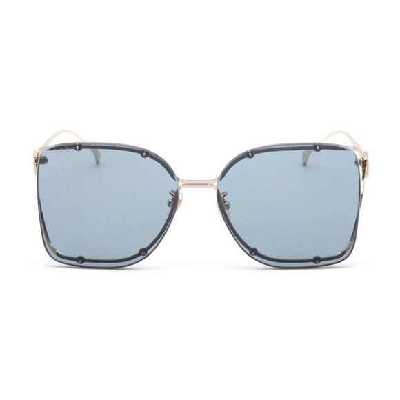 NWT GUCCI SUNGLASSES, WOMEN BLUE GOLD WOMEN EYEWEAR GUCCI - Picture 2 of 3